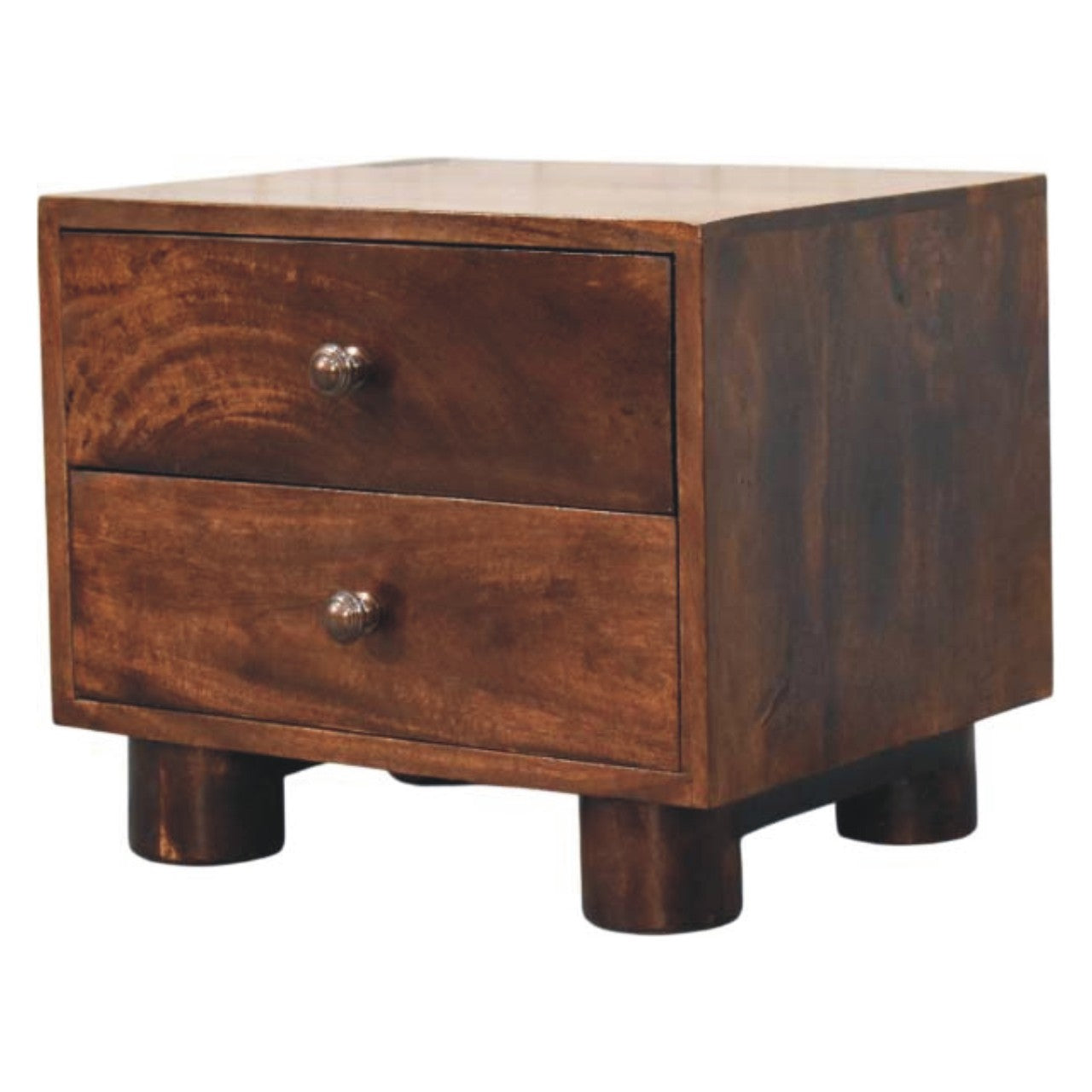 Table de chevet Noyer De Californie 2 tiroir