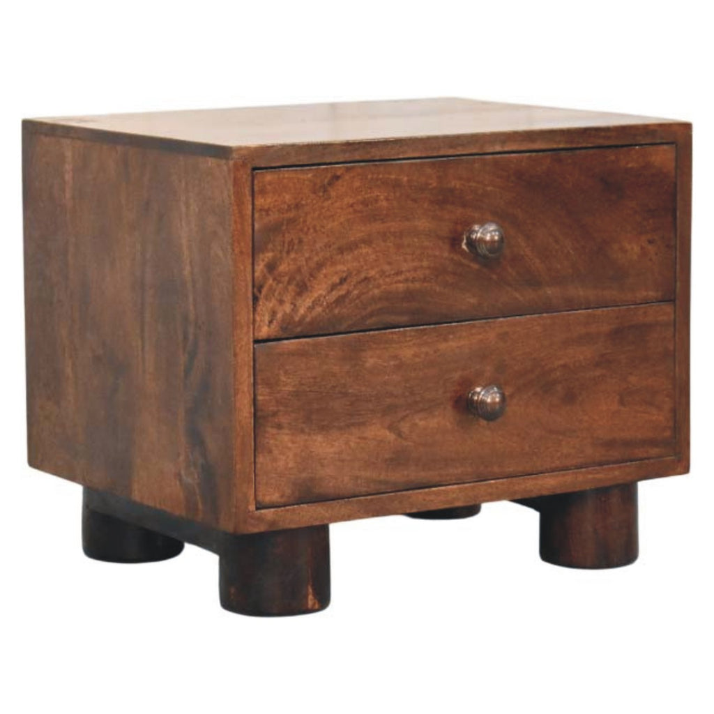 Table de chevet Noyer De Californie 2 tiroir