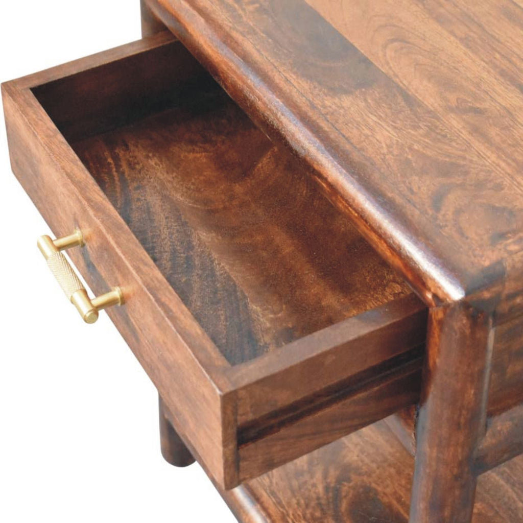 Table de chevet Noyer De Californie ouvert