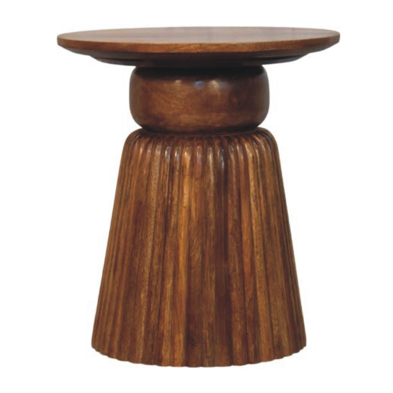 Table d'appoint ambré chêne rond