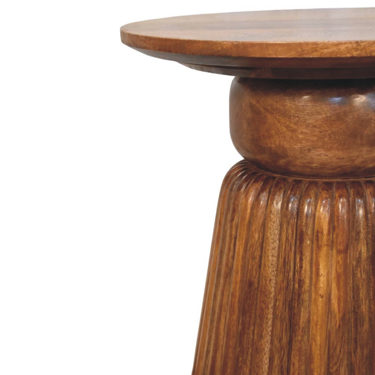 Table d'appoint ambré chêne rond