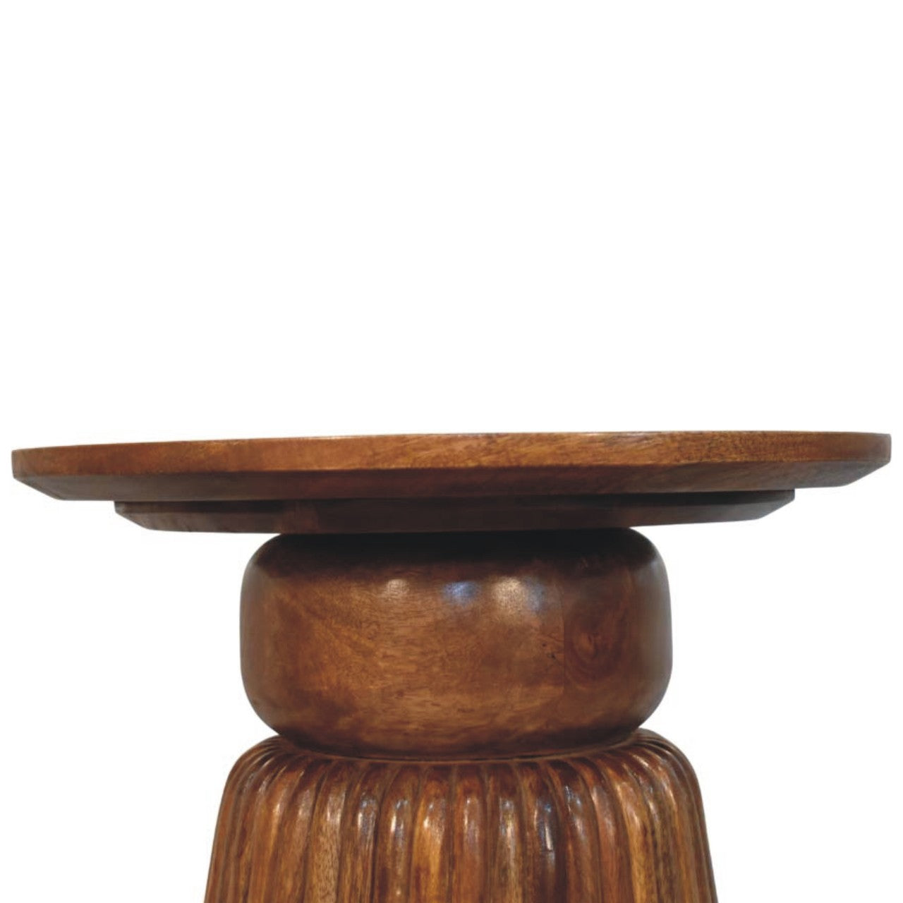 Table d'appoint ambré chêne rond