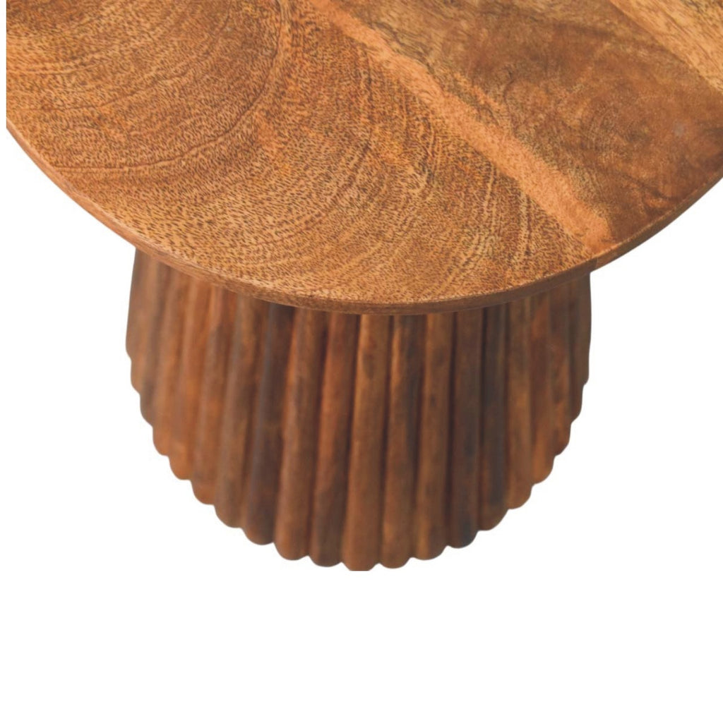 Table d'appoint ambré chêne rond