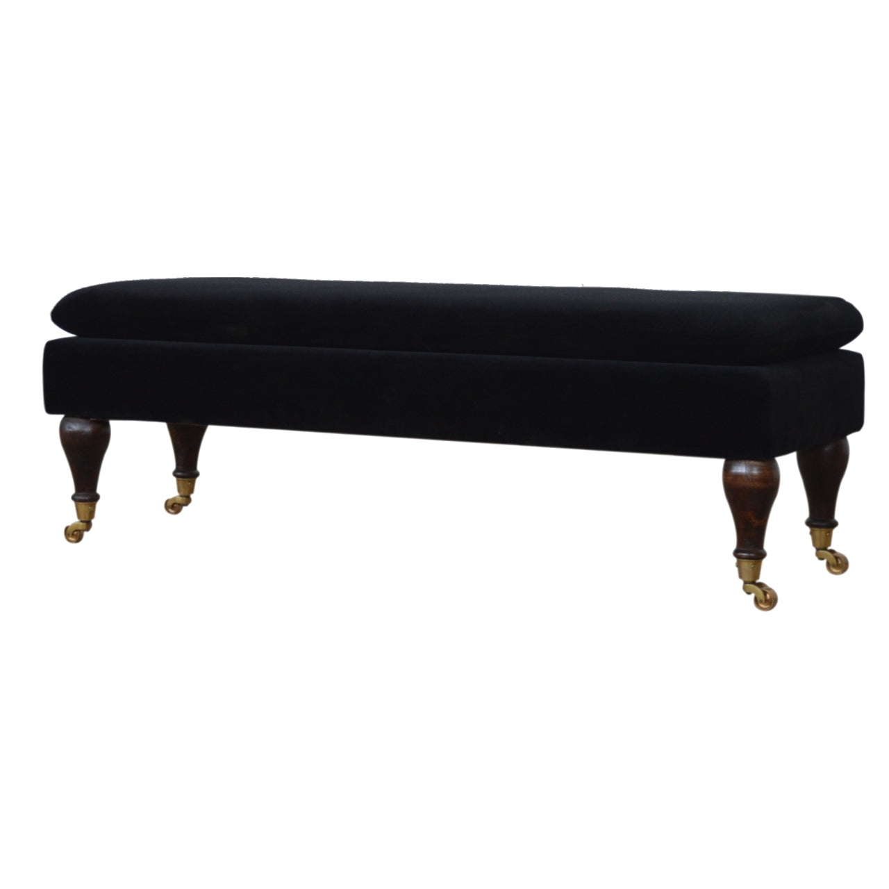 Banc noir velours Castor
