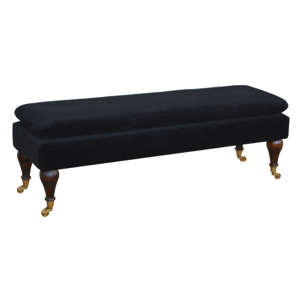 Banc noir velours Castor