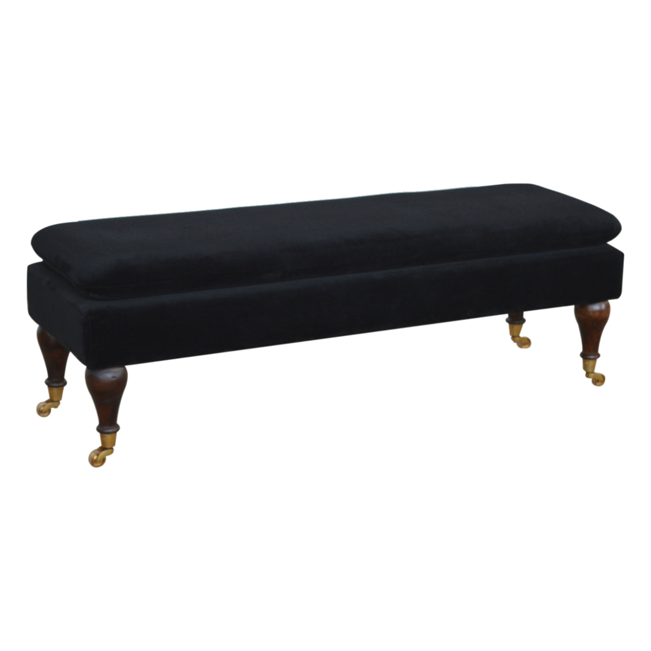 Banc noir velours Castor