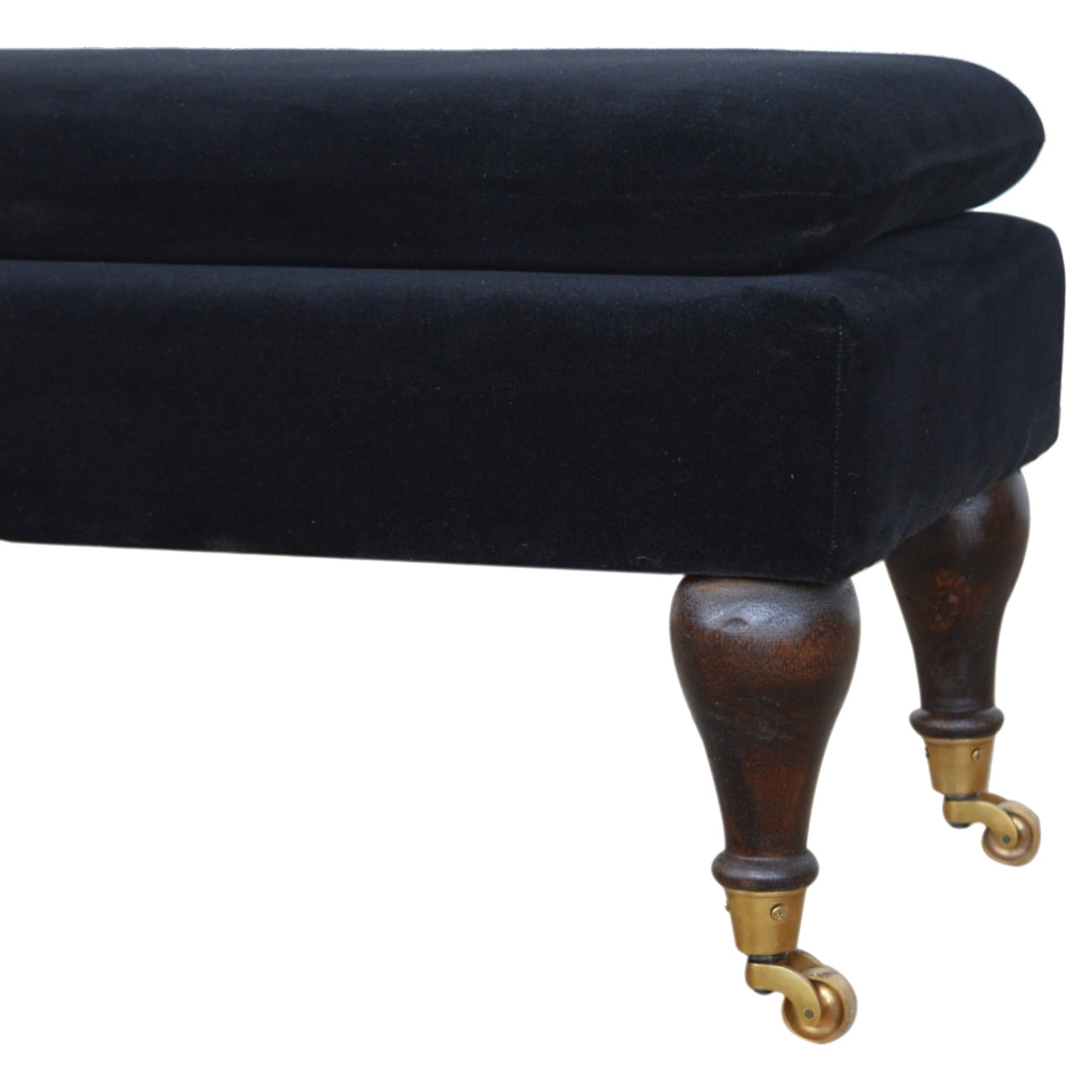 Banc noir velours Castor