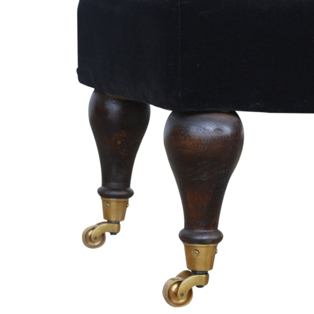 Banc noir velours Castor