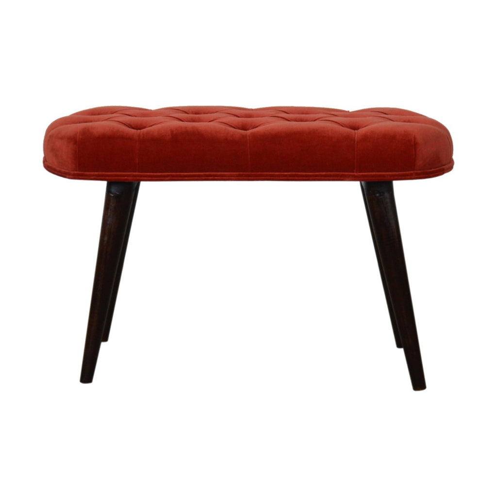Banc Rouge Brique coton velours profond