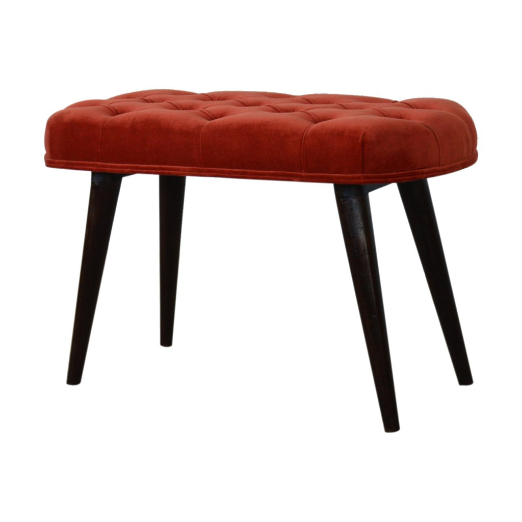 Banc Rouge Brique coton velours profond