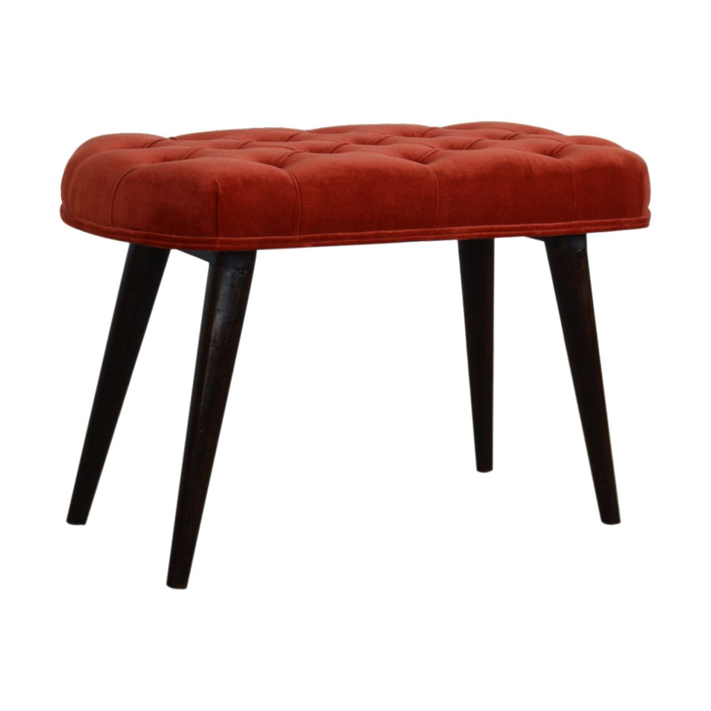 Banc Rouge Brique coton velours profond