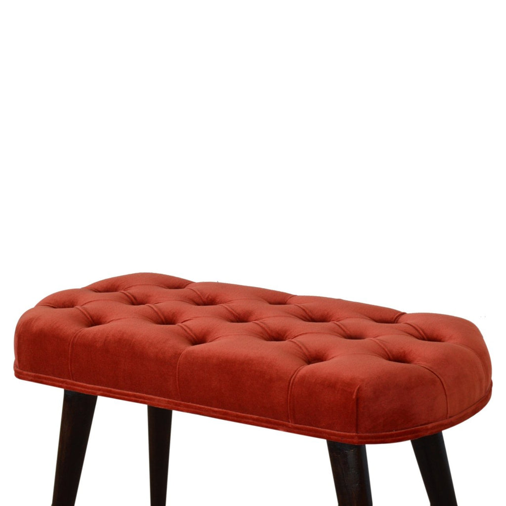 Banc Rouge Brique coton velours profond