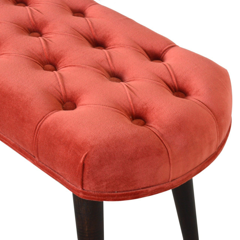 Banc Rouge Brique coton velours profond
