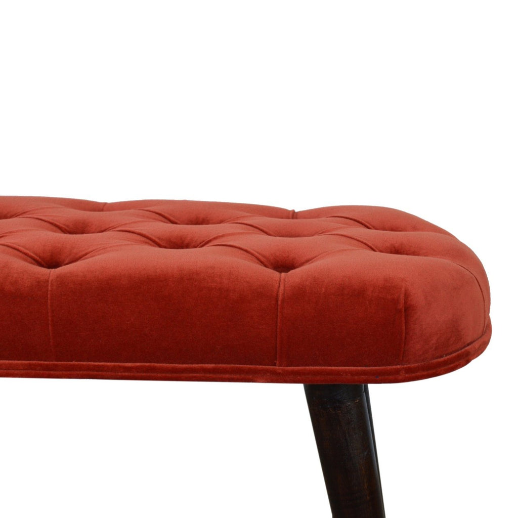 Banc Rouge Brique coton velours profond