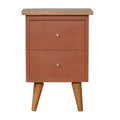 Table de chevet Rouge Brique Hand Painted
