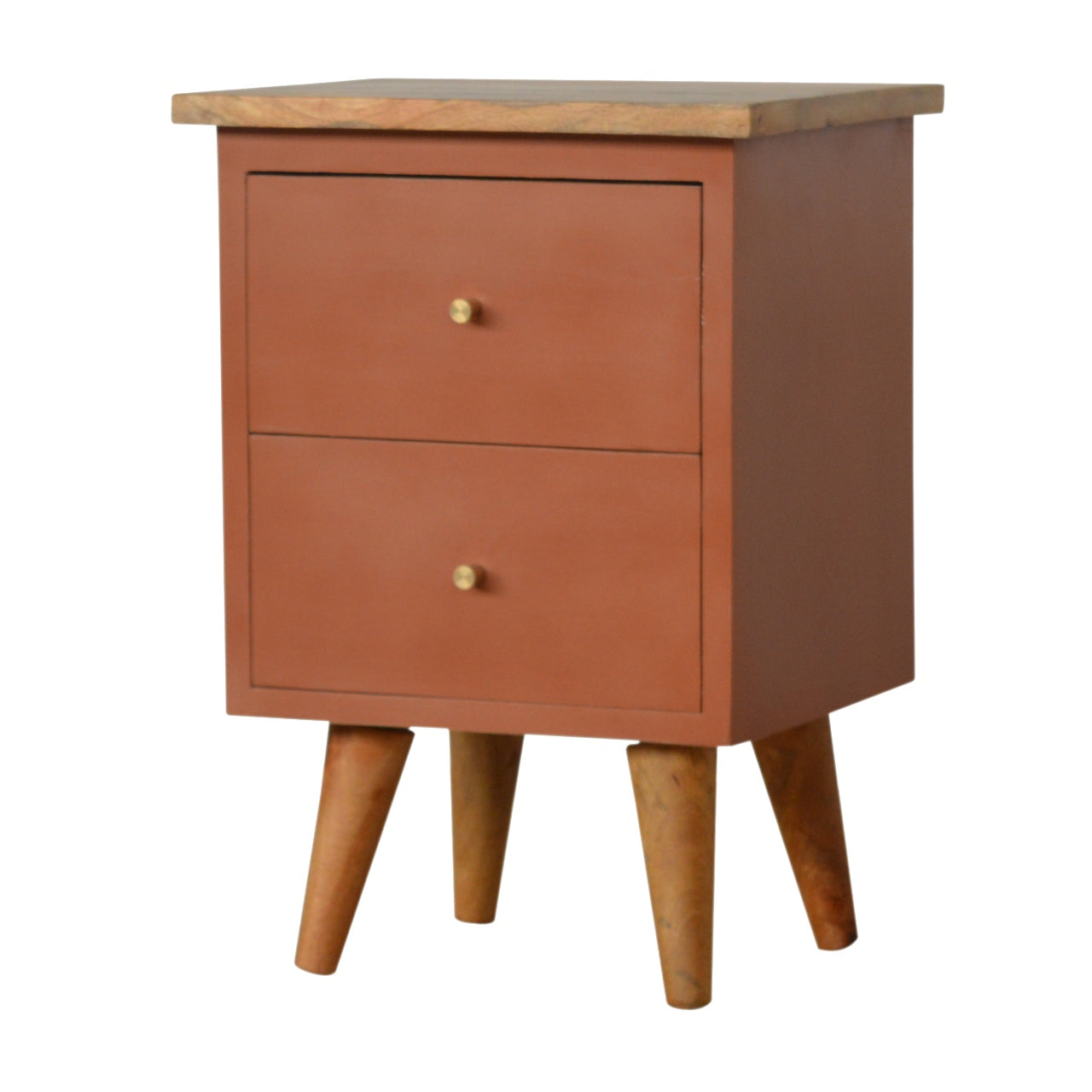 Table de chevet Rouge Brique Hand Painted