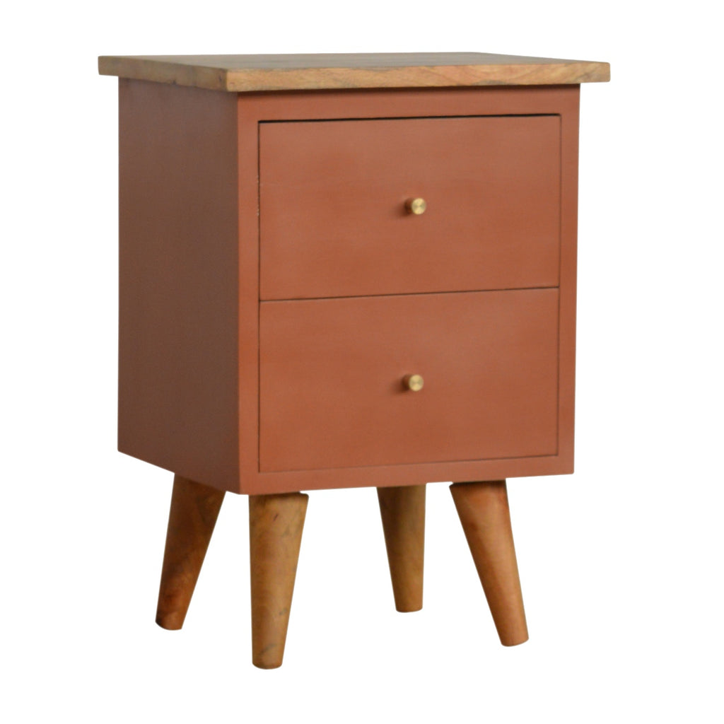 Table de chevet Rouge Brique Hand Painted