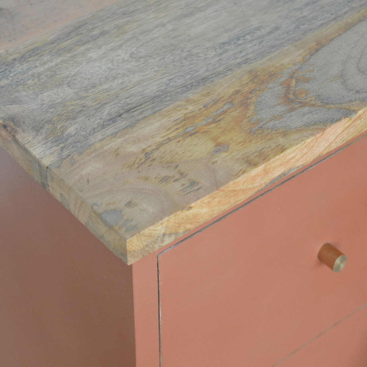 Table de chevet Rouge Brique Hand Painted