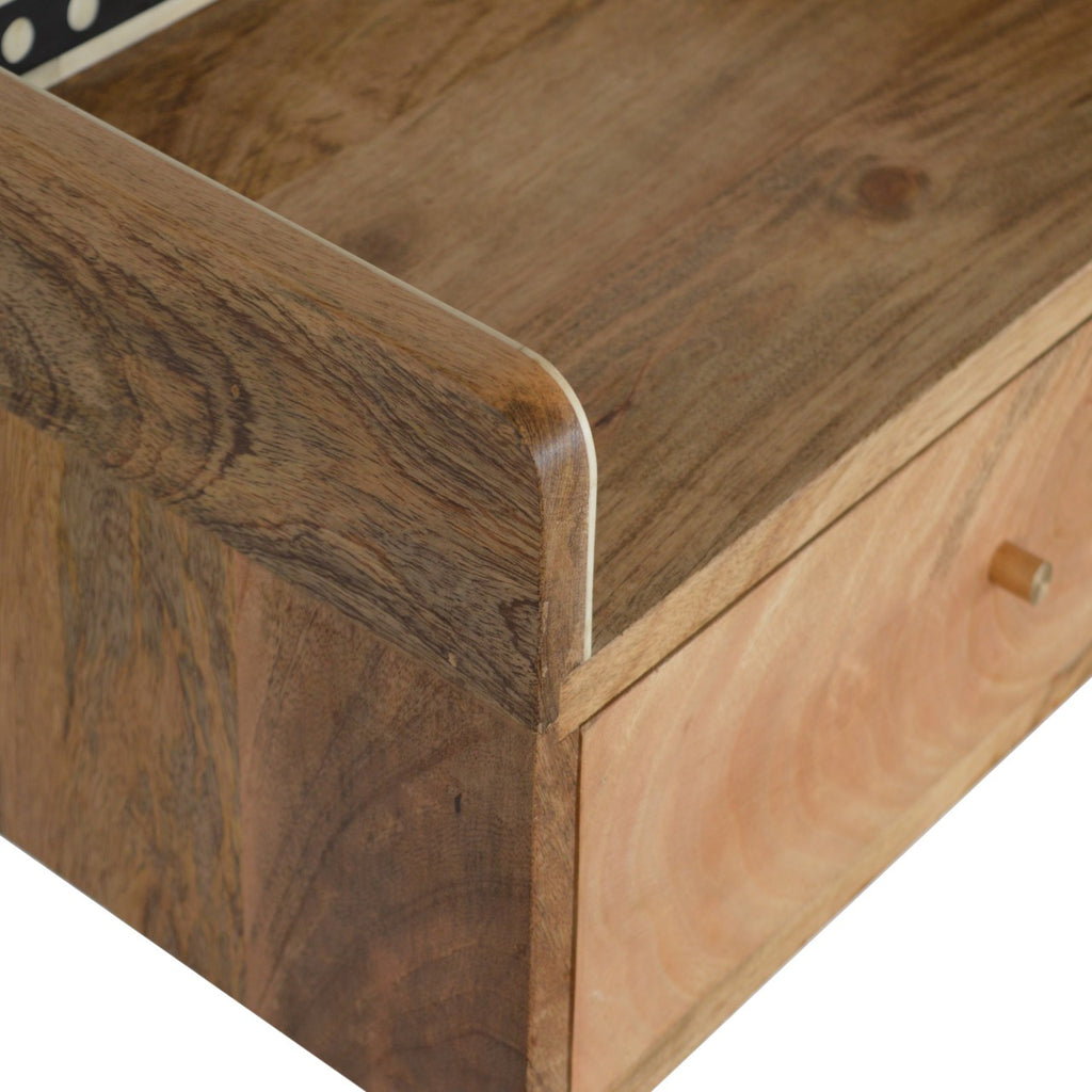 Table de chevet Bone marqueté dosseret Floating