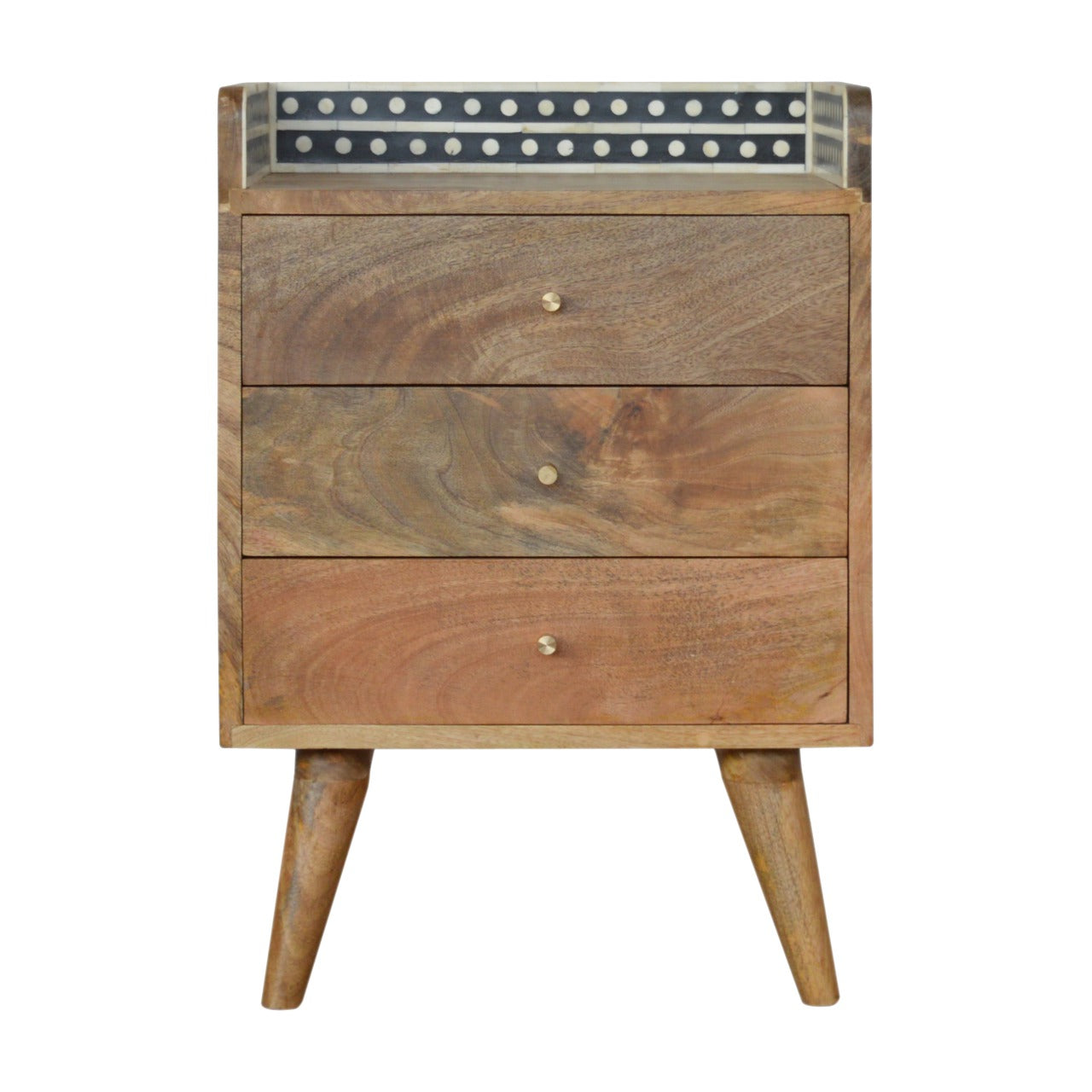 Table de chevet Bone marqueté dosseret Back
