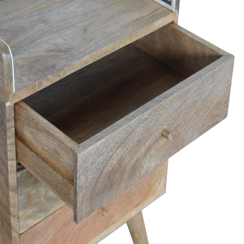 Table de chevet Bone marqueté dosseret Back