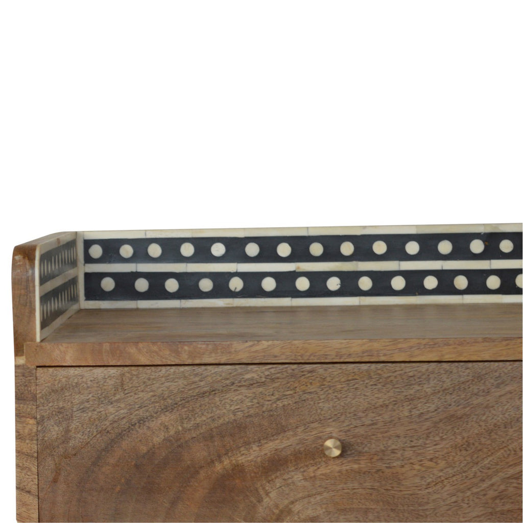 Table de chevet Bone marqueté dosseret Back