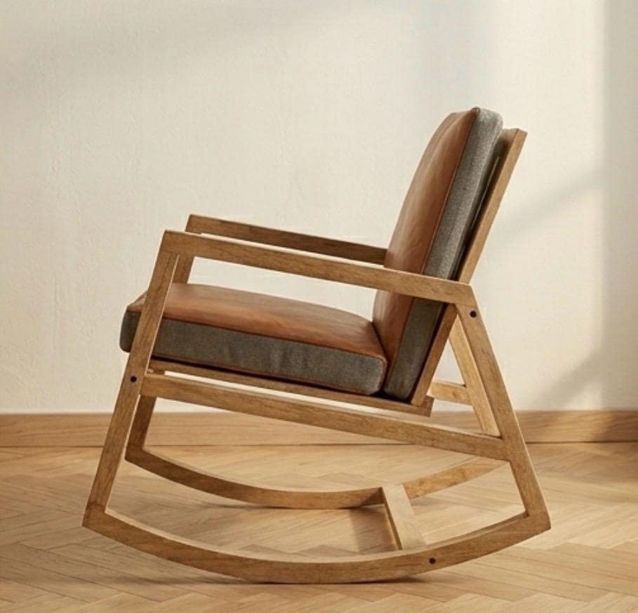 Warm Tan Rocker Chair | 29.5" Height | Nursery Glider Chair | Mid Century Style