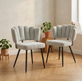 Set of 2 Light Gray Shell Dining Chairs | 31.5" Height | Kitchen Island Counter Seat | Scandinavian Style