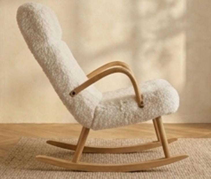Cream Rocking Chair | 42.9" Height | Living Room Chair | Minimalist Style