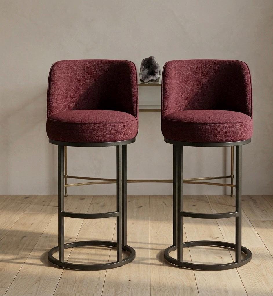 Wine Bar Stool | 26" Height | Kitchen Island Counter Seat | Minimalist Style
