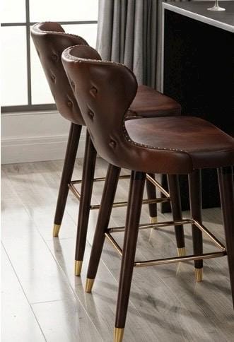 Set of 2 Black Bar Stools | 28" Height | Kitchen Island Counter Seat | Modern Style