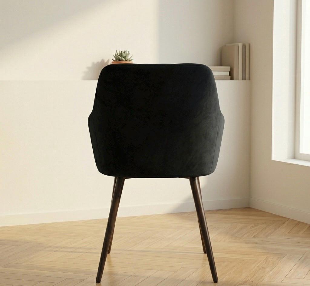 Set of 2 Black Accent Chairs | 32.7" Height | Dining Room Seat | Modern Style
