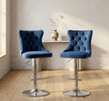 Set of 2 Blue Swivel Bar Stools | 33