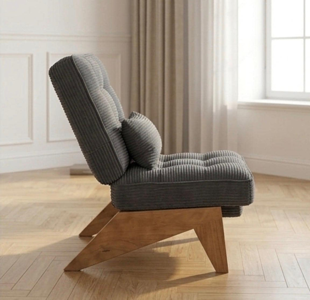 Gray Convertible Armchair | 35.4" Height | Living Room Chair | Mid Century Style