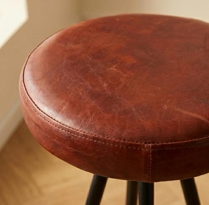 Set of 4 Brown Bar Stools | 29.9" Height | Kitchen Island Counter Seat | Industrial Style