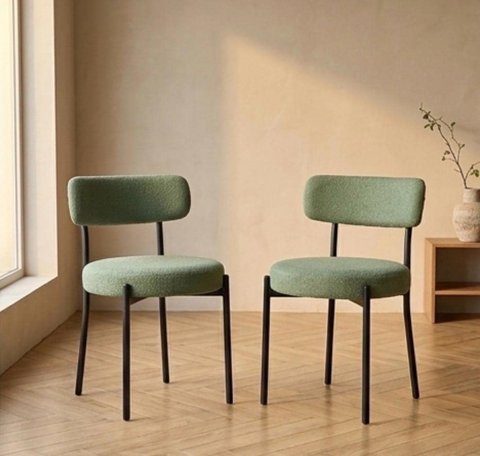 Set of 2 Sage Green Dining Chairs | 29.5" Height | Kitchen Island Counter Seat | Minimalist Style