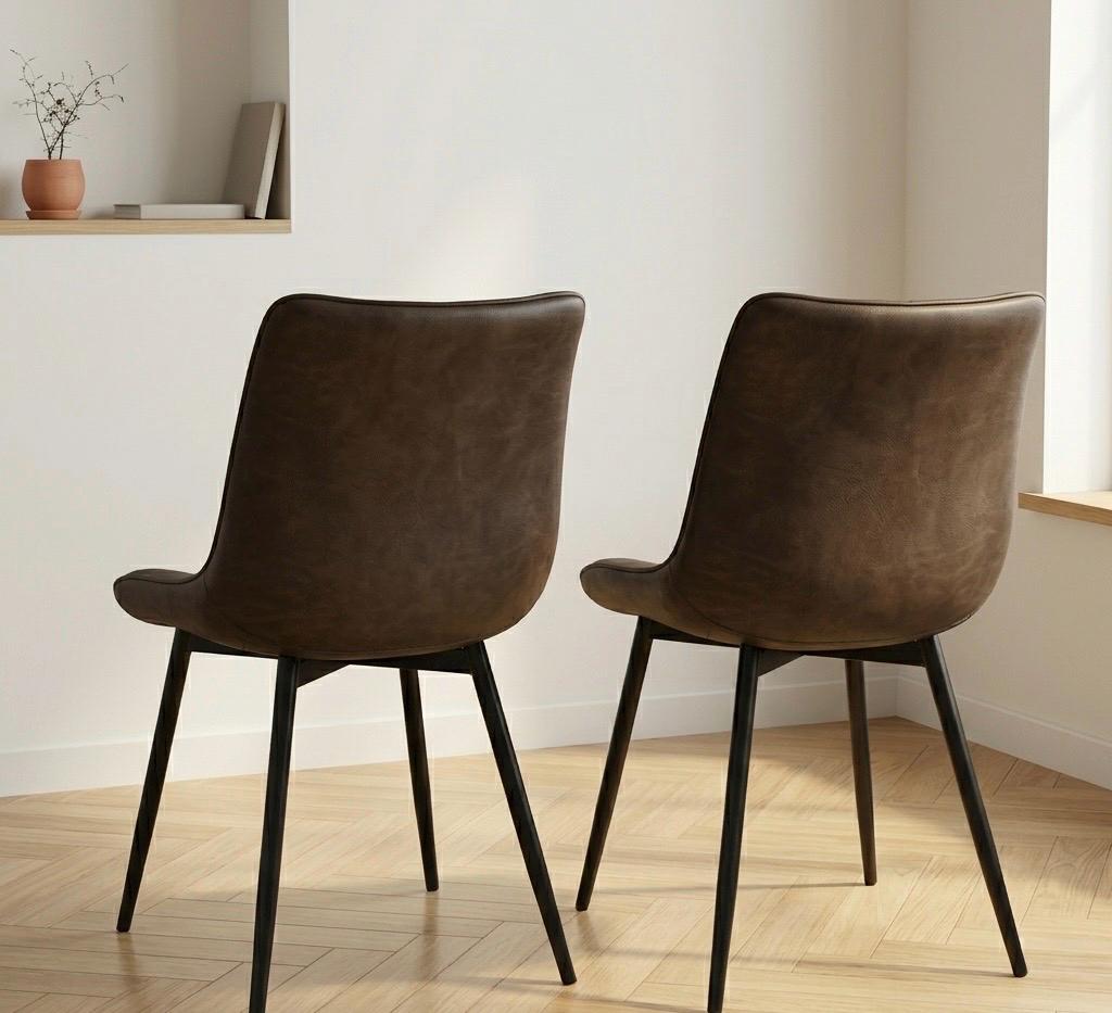 Set of 2 Brown Accent Chairs | 33.7" Height | Living Room Chair | Modern Style