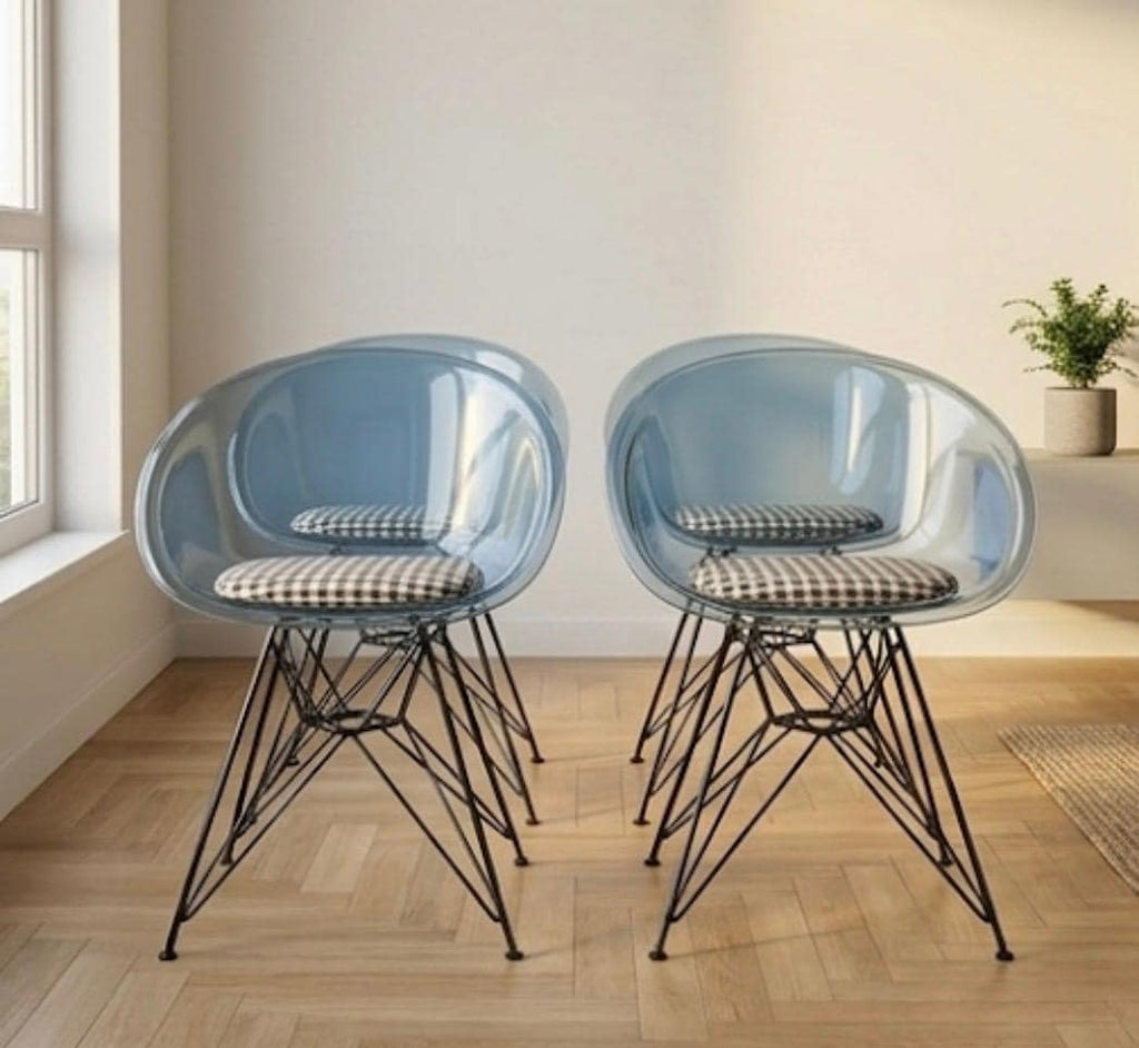 Set of 4 Gray Dining Chairs | 34" Height | Dining Room Seat | Scandinavian Style