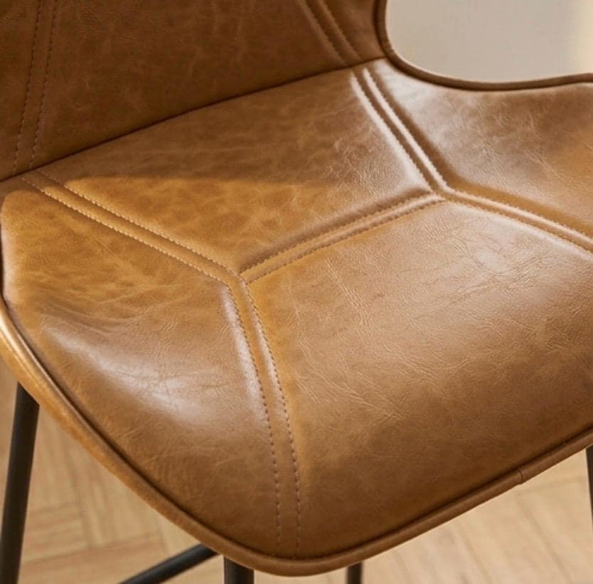 Set of 2 Brown Bar Stools | 25.5" Height | Kitchen Island Counter Seat | Contemporary Style