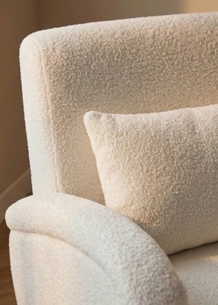 Cream Accent Armchair | 32.7" Height | Living Room Chair | Mid Century Style