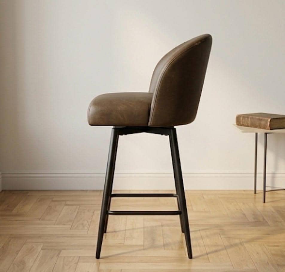 Set of 2 Black Bar Stools | 38" Height | Counter Height Seating | Industrial Style