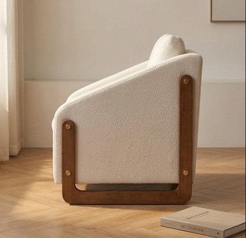 Cream Accent Armchair | 29" Height | Living Room Chair | Mid Century Style