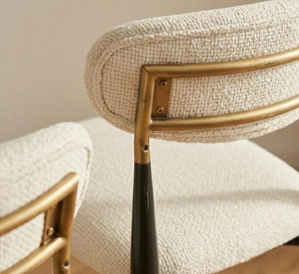 Set of 2 Cream Bar Stools | 29.5" Height | Home Bar Chair | Modern Style