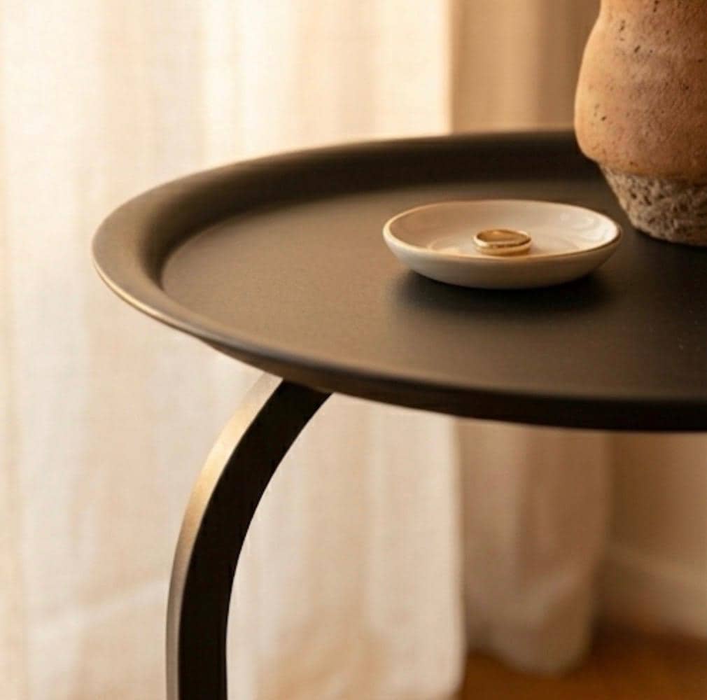 Black Side Table | 18.9" Height | Sofa Side Table | Minimalist Style