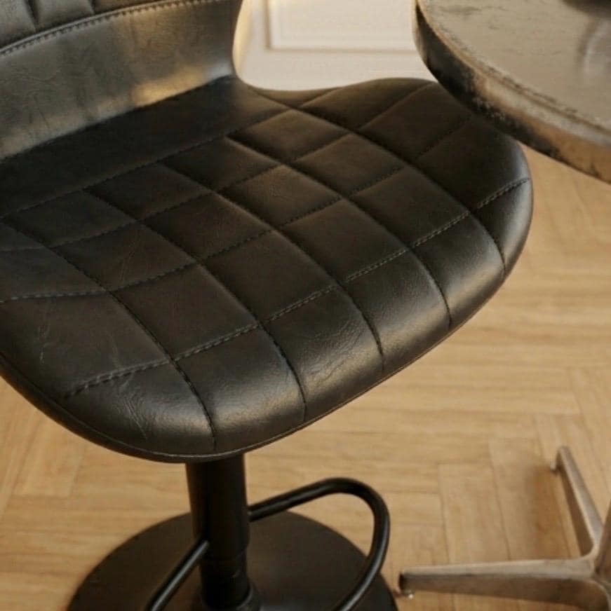 Gray Swivel Bar Stool | 32" Height | Home Bar Chair | Contemporary Style