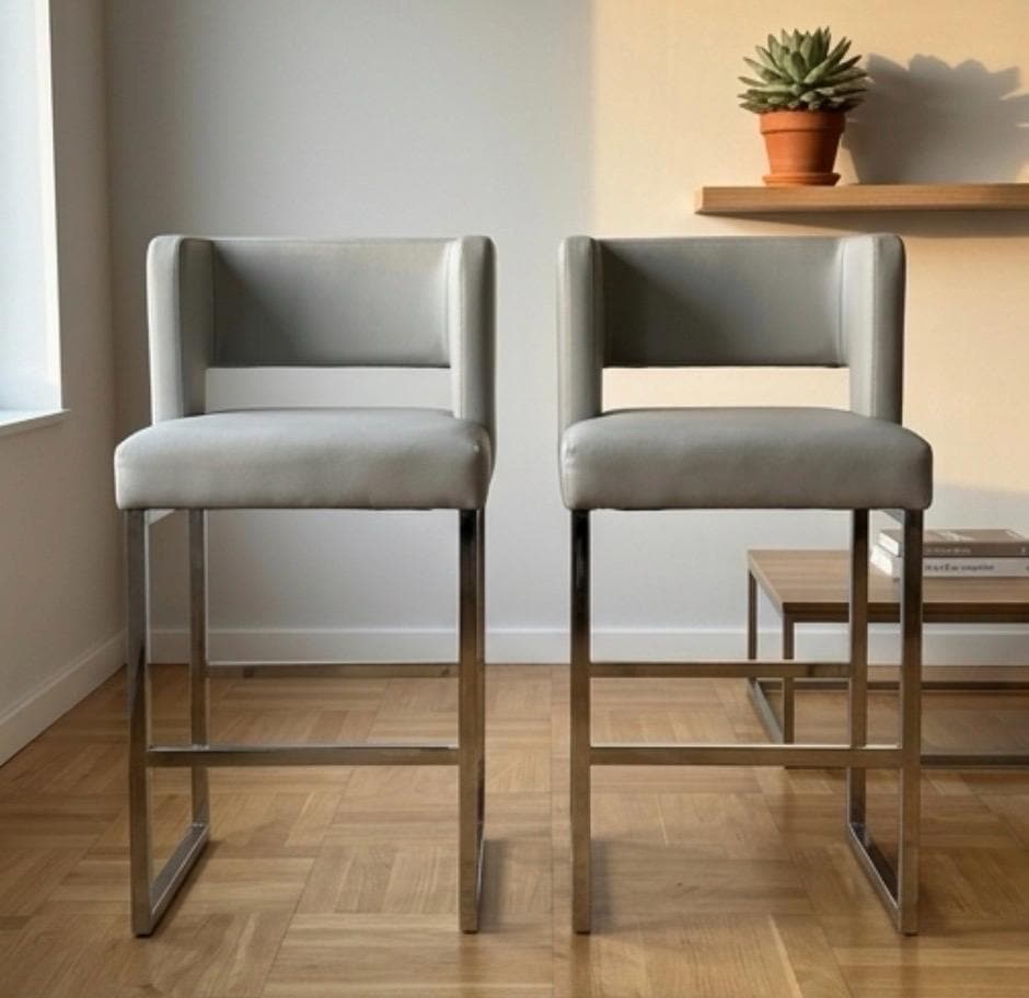 Black Bar Stool | 26" Height | Kitchen Island Counter Seat | Minimalist Style
