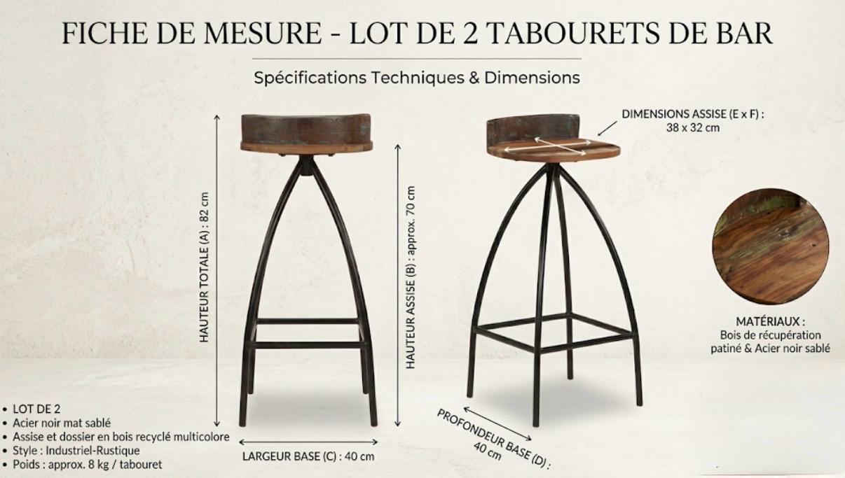 Black Bar Stool | 27.5" Height | Kitchen Island Counter Seat | Industrial Style
