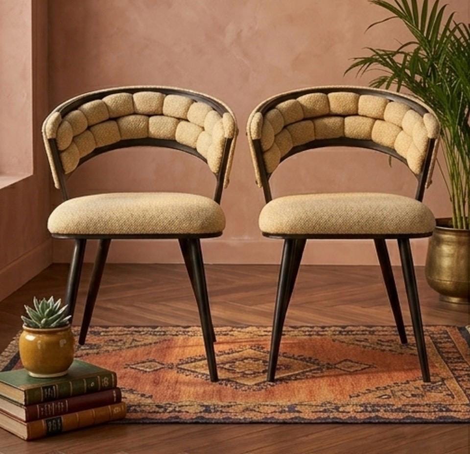 Natural Woven Dining Chair | 30.7" Height | Dining Room Seat | Modern Style