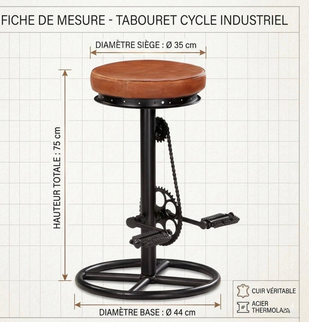 Set of 2 Brown Bar Stools | 29.5" Height | Kitchen Island Counter Seat | Industrial Style