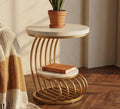 Gold Spiral Side Table | 25" Height | Living Room Accent Table | Modern Style